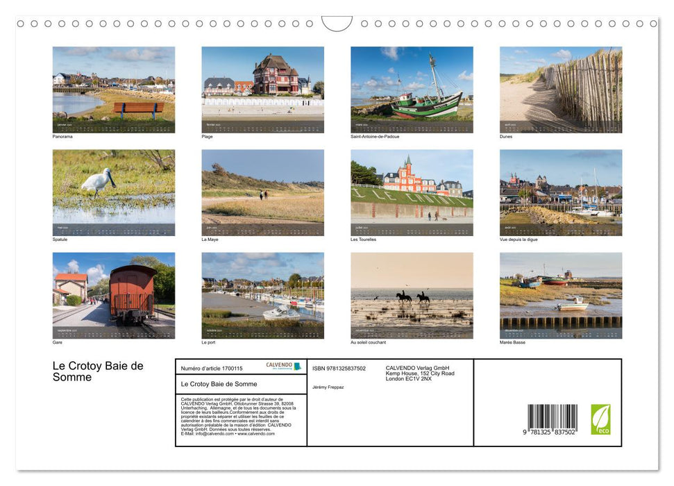 Le Crotoy Baie de Somme (CALVENDO Calendrier mensuel 2025)