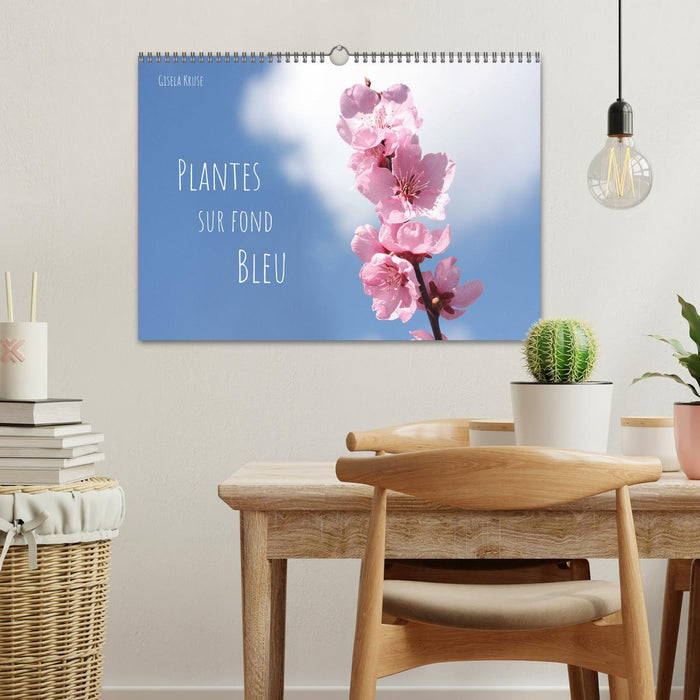 Plantes sur fond bleu (CALVENDO Calendrier mensuel 2025)