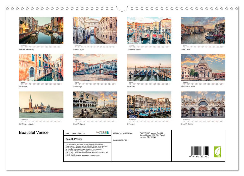 Beautiful Venice (CALVENDO Monthly Calendar 2025)