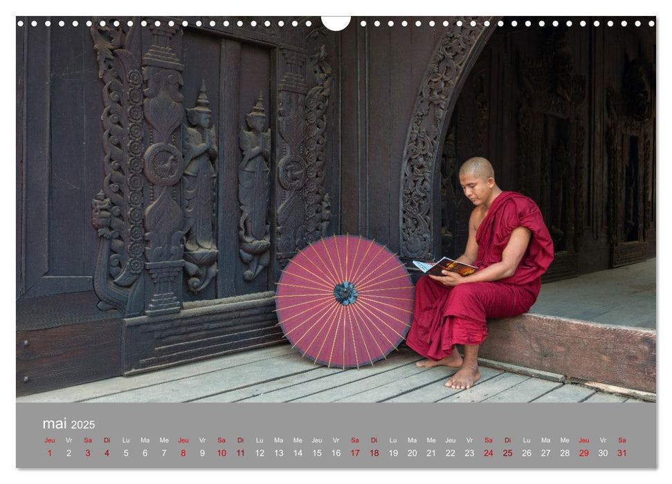 Méditation - Le parasol rouge (CALVENDO Calendrier mensuel 2025)