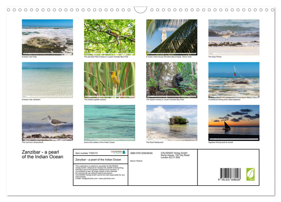 Zanzibar - a pearl of the Indian Ocean (CALVENDO Monthly Calendar 2025)