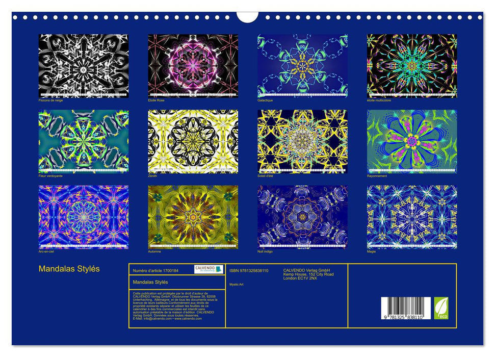 Mandalas Stylés (CALVENDO Calendrier mensuel 2025)