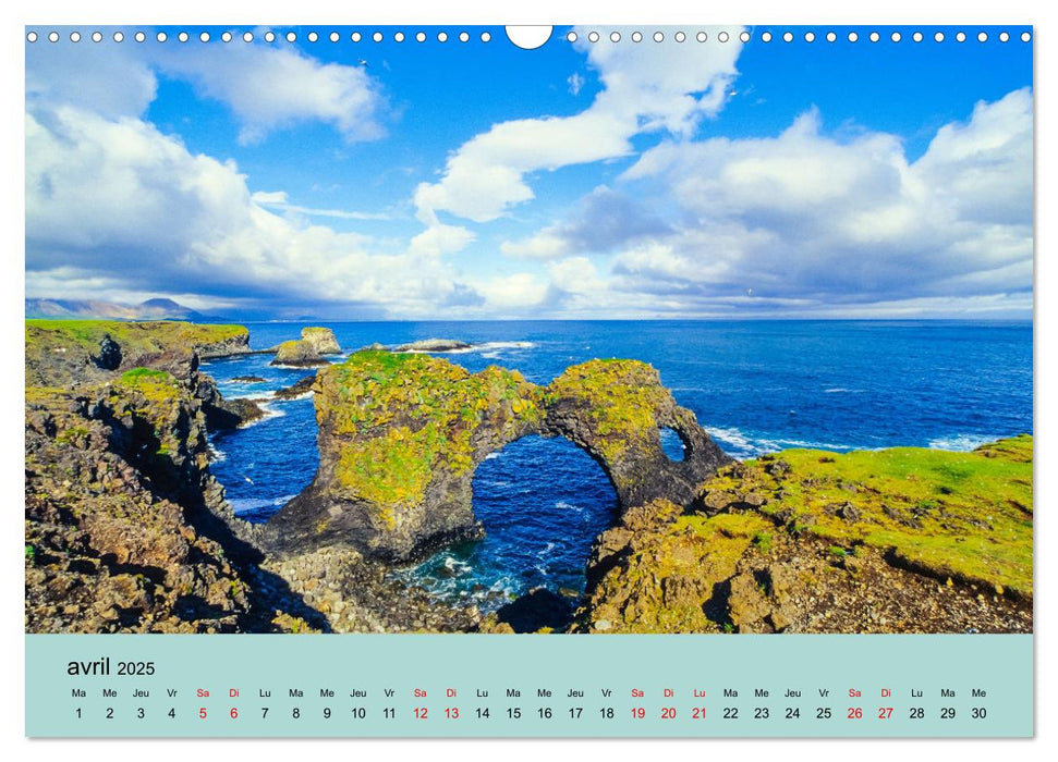 ISLANDE - Ile fascinante dans l'Atlantique (CALVENDO Calendrier mensuel 2025)