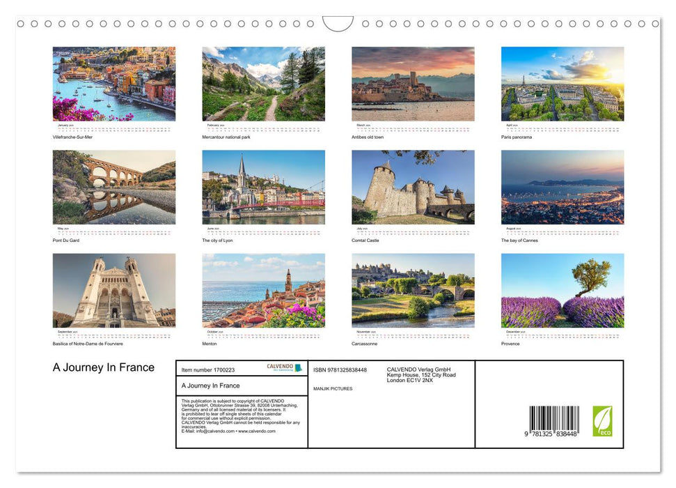 A Journey In France (CALVENDO Monthly Calendar 2025)