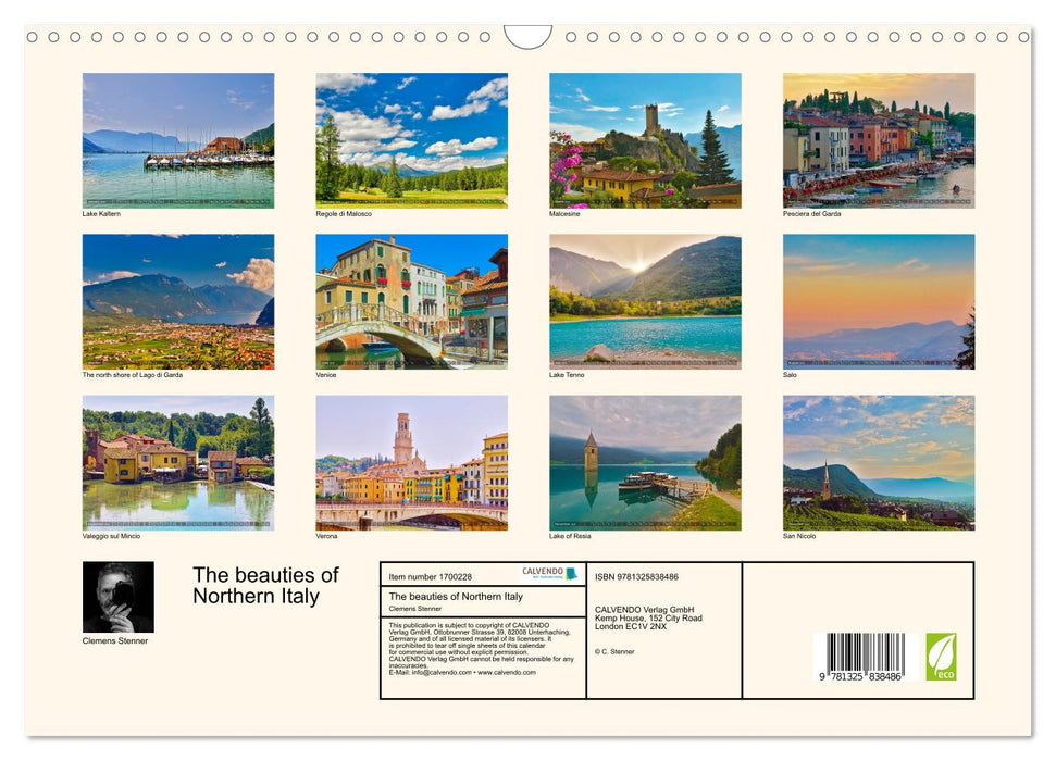 The beauties of Northern Italy (CALVENDO Monthly Calendar 2025)