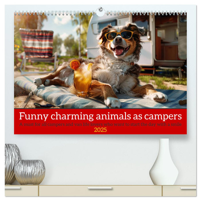 Funny charming animals as campers (CALVENDO Premium-Calendar 2025)