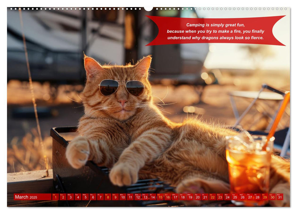 Funny charming animals as campers (CALVENDO Premium-Calendar 2025)