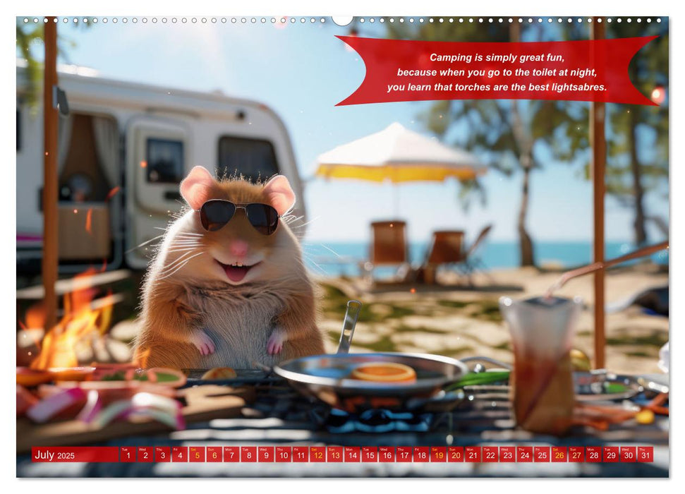 Funny charming animals as campers (CALVENDO Premium-Calendar 2025)