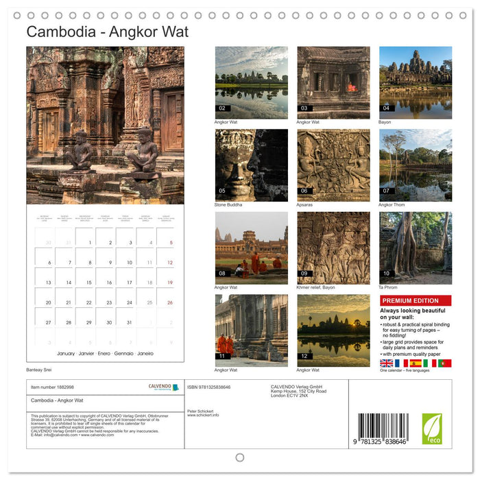 Cambodia - Angkor Wat (CALVENDO Monthly Calendar 2025)