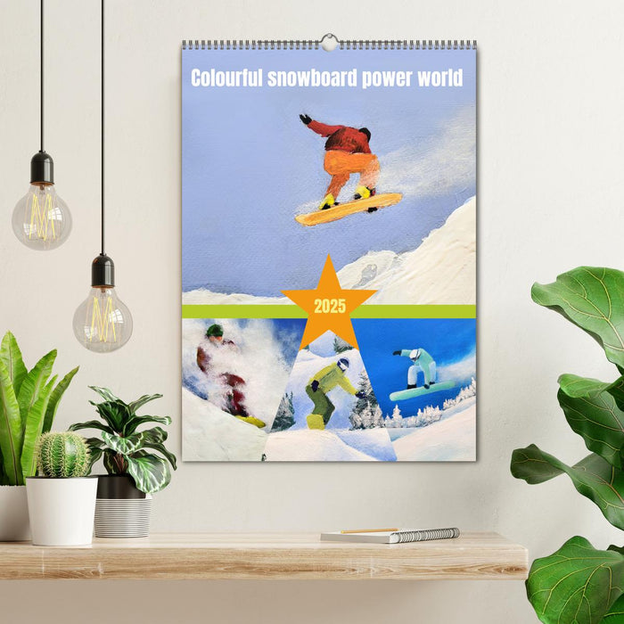 Colourful snowboard power world (CALVENDO Monthly Calendar 2025)