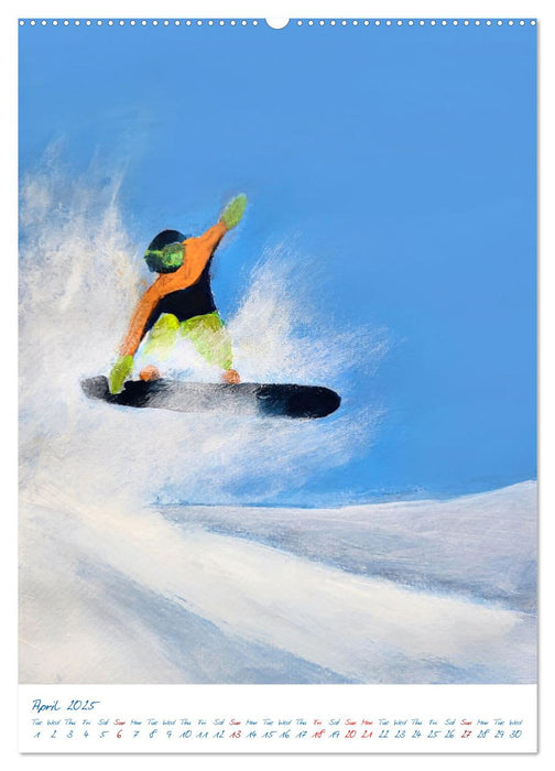 Colourful snowboard power world (CALVENDO Monthly Calendar 2025)