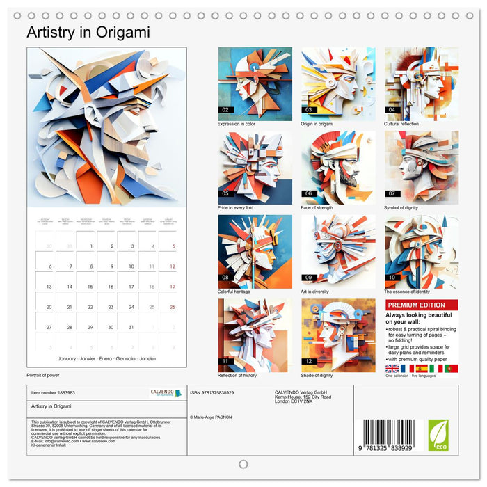 Artistry in Origami (CALVENDO Monthly Calendar 2025)