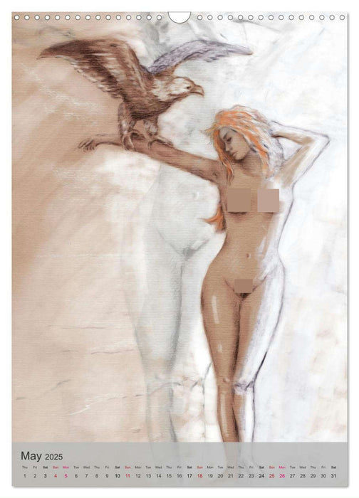 Erotic Art - Nude and Lingerie hand painted (CALVENDO Monthly Calendar 2025)