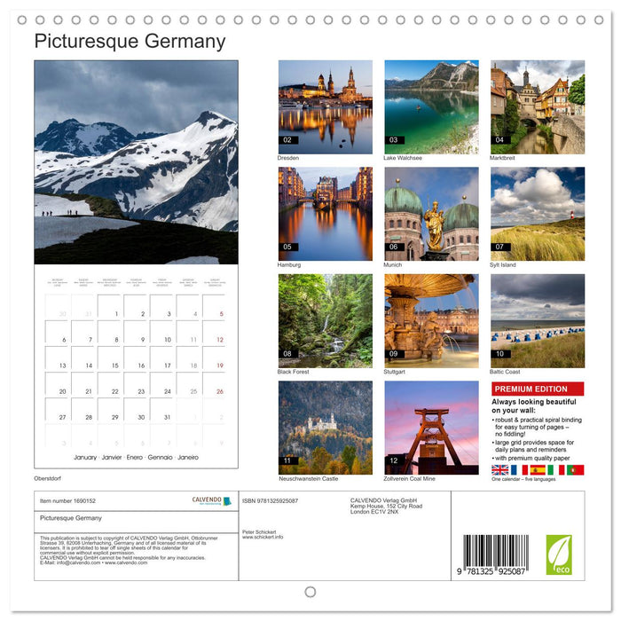 Picturesque Germany (CALVENDO Monthly Calendar 2025)