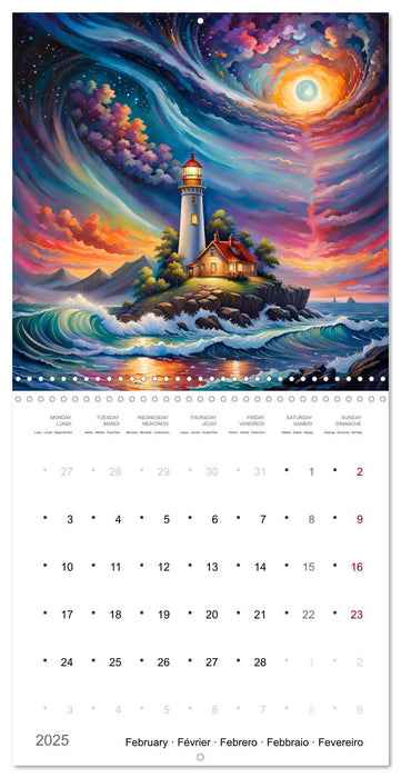 Phares romantiques (CALVENDO Calendrier mensuel 2025)