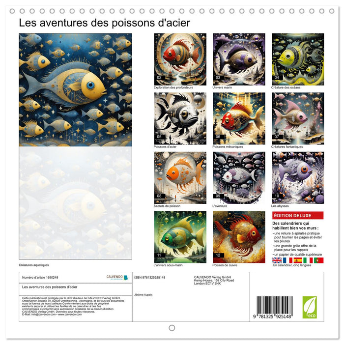 Les aventures des poissons d'acier (CALVENDO Calendrier mensuel 2025)