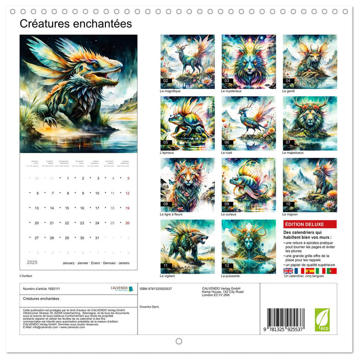 Créatures enchantées (CALVENDO Calendrier mensuel 2025)