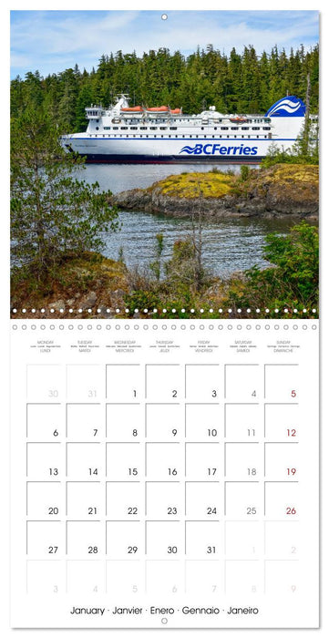 Enjoy Canada's Inside Passage (CALVENDO Monthly Calendar 2025)