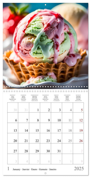 Sugar-sweet AI ice cream (CALVENDO Monthly Calendar 2025)