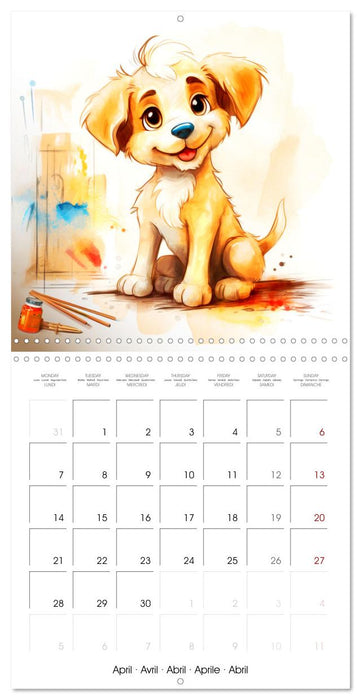 Chiens joyeux (CALVENDO Calendrier mensuel 2025)