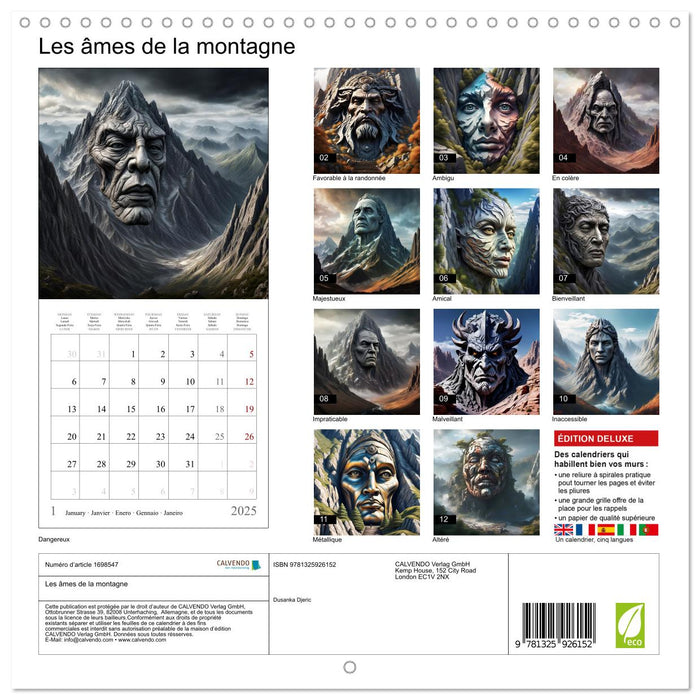 Les âmes de la montagne (CALVENDO Calendrier mensuel 2025)