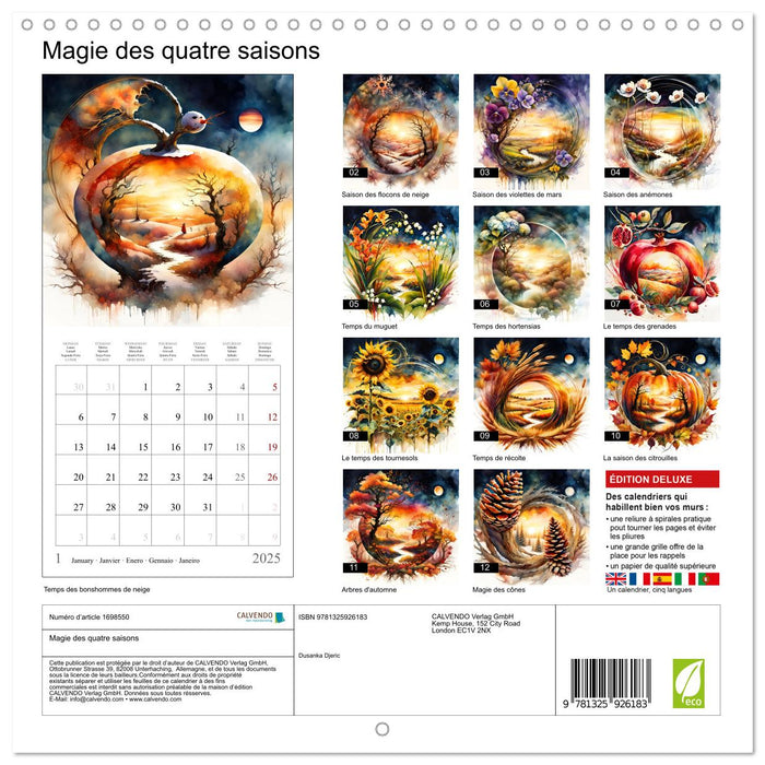 Magie des quatre saisons (CALVENDO Calendrier mensuel 2025)