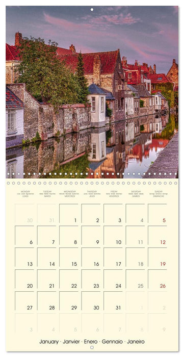 Gand et Bruges au crépuscule (CALVENDO Calendrier mensuel 2025)