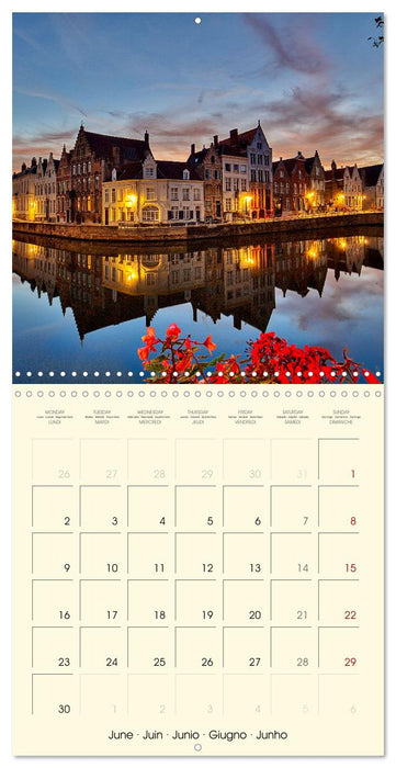 Gand et Bruges au crépuscule (CALVENDO Calendrier mensuel 2025)