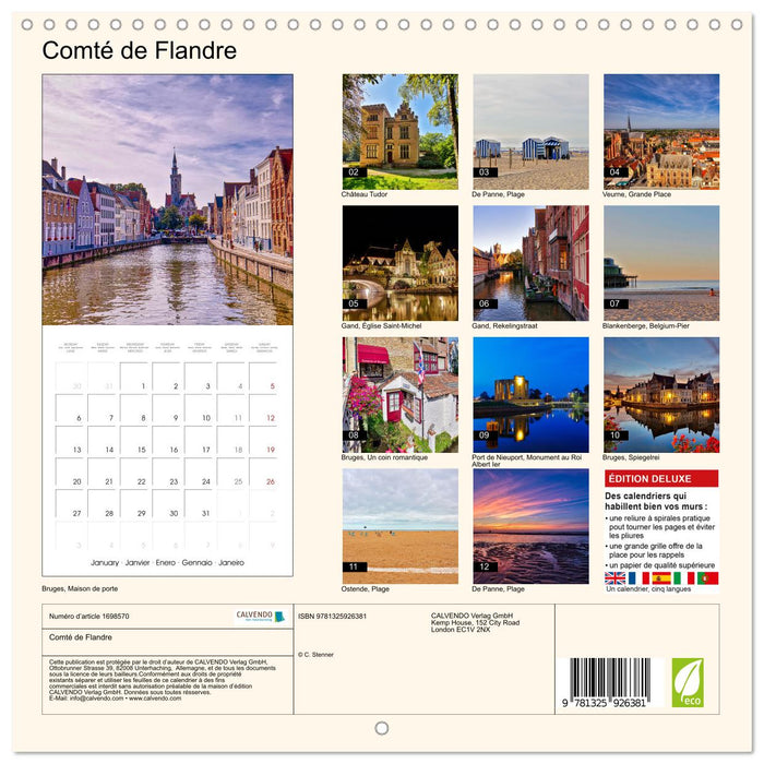 Comté de Flandre (CALVENDO Calendrier mensuel 2025)