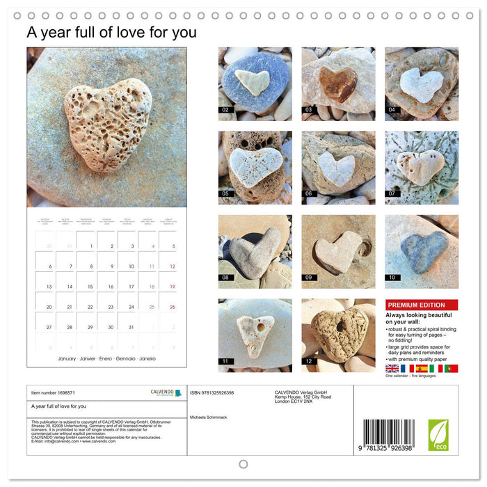 A year full of love for you (CALVENDO Monthly Calendar 2025)