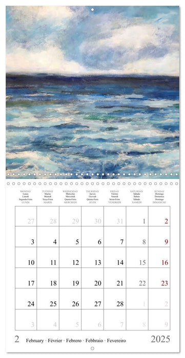 Music of the sea - painted waves by Michaela Spreider (CALVENDO Monthly Calendar 2025)