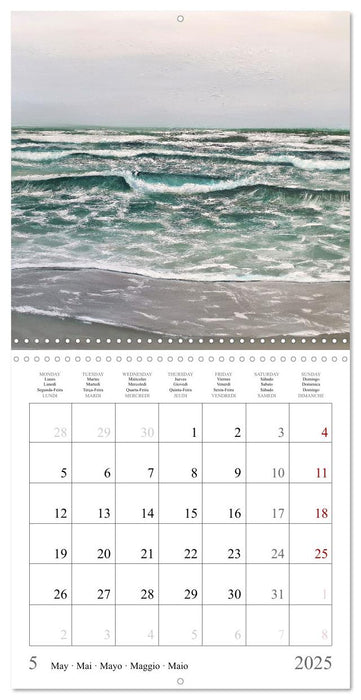 Music of the sea - painted waves by Michaela Spreider (CALVENDO Monthly Calendar 2025)