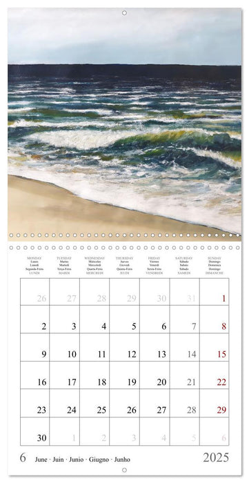 Music of the sea - painted waves by Michaela Spreider (CALVENDO Monthly Calendar 2025)