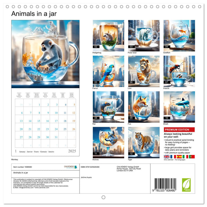 Animals in a jar (CALVENDO Monthly Calendar 2025)