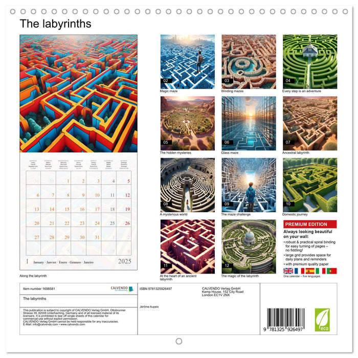 The labyrinths (CALVENDO Monthly Calendar 2025)