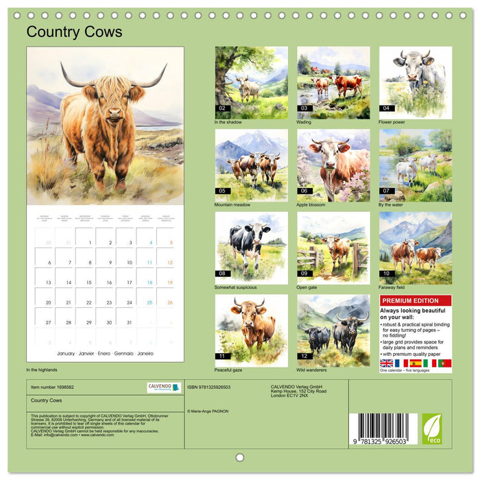 Country Cows (CALVENDO Monthly Calendar 2025)