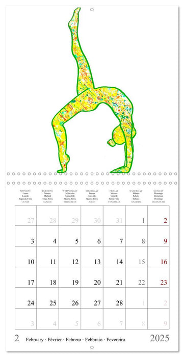 Colorful yoga power world - Acrylic Pouring meets Yoga (CALVENDO Monthly Calendar 2025)