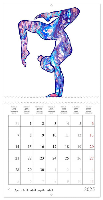 Colorful yoga power world - Acrylic Pouring meets Yoga (CALVENDO Monthly Calendar 2025)