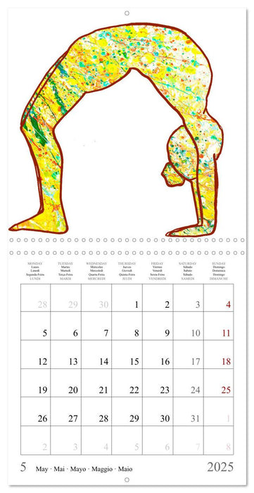 Colorful yoga power world - Acrylic Pouring meets Yoga (CALVENDO Monthly Calendar 2025)