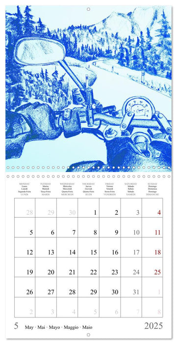 The passion of motorcycling - sketches of freedom (CALVENDO Monthly Calendar 2025)