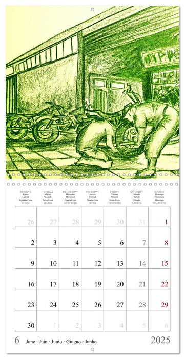 The passion of motorcycling - sketches of freedom (CALVENDO Monthly Calendar 2025)