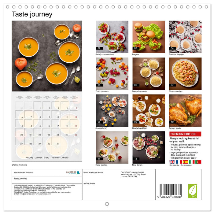 Taste journey (CALVENDO Monthly Calendar 2025)