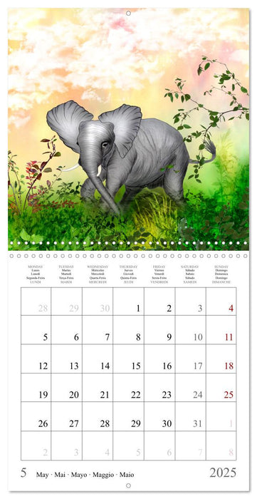 Gentle Giants - Elephants (CALVENDO Monthly Calendar 2025)