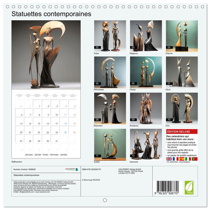 Statuettes contemporaines (CALVENDO Calendrier mensuel 2025)