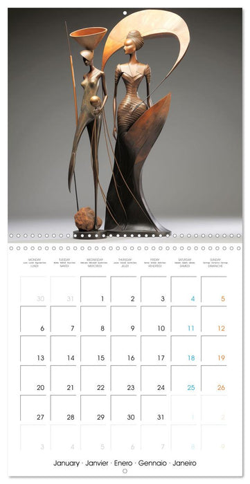 Statuettes contemporaines (CALVENDO Calendrier mensuel 2025)