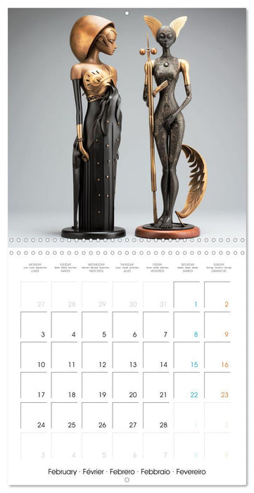 Statuettes contemporaines (CALVENDO Calendrier mensuel 2025)