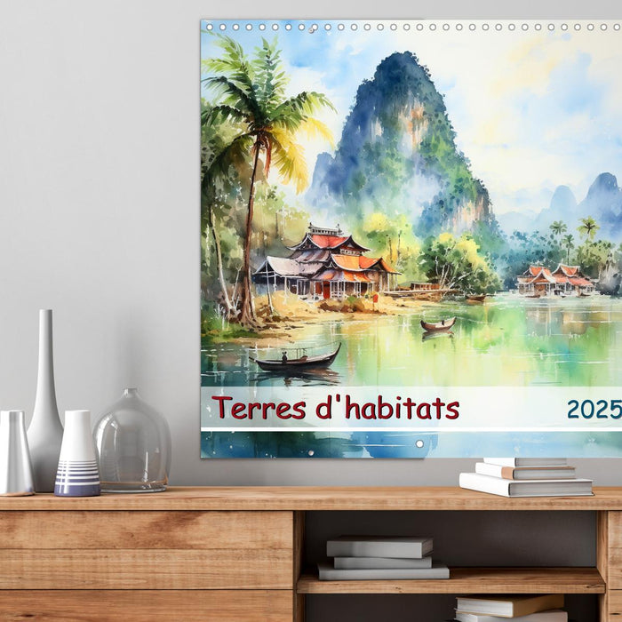 Terres d'habitats (CALVENDO Calendrier mensuel 2025)