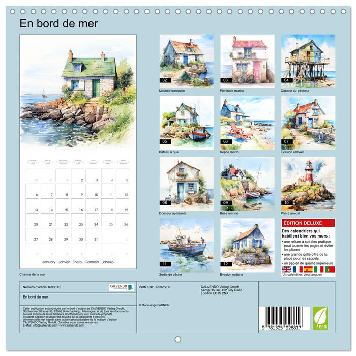 En bord de mer (CALVENDO Calendrier mensuel 2025)