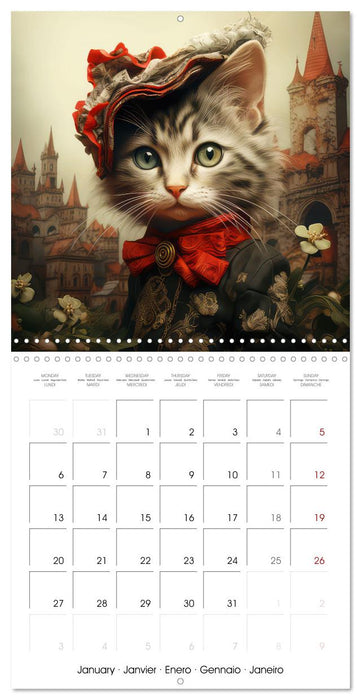 Les chats branchés (CALVENDO Calendrier mensuel 2025)