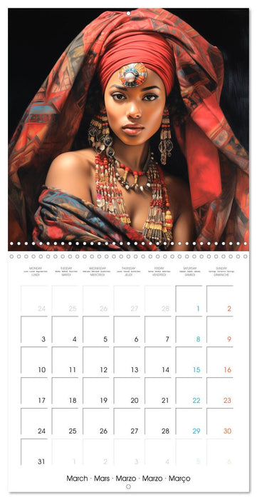 Femmes sublimes d'Afrique (CALVENDO Calendrier mensuel 2025)